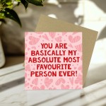 Anniversary Card For Him Her MOST FAVOURITE PERSON EVER
