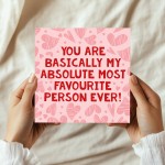 Anniversary Card For Him Her MOST FAVOURITE PERSON EVER