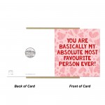 Anniversary Card For Him Her MOST FAVOURITE PERSON EVER