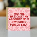 Anniversary Card For Him Her MOST FAVOURITE PERSON EVER