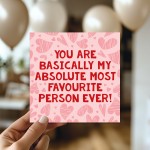 Anniversary Card For Him Her MOST FAVOURITE PERSON EVER