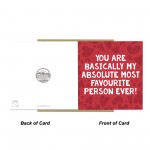 Valentines Card For Him Her MOST FAVOURITE PERSON EVER 