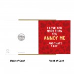 Valentines Card for Him Love You More Funny Anniversary Card