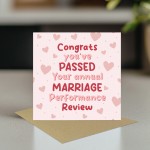Funny Wedding Anniversary Card Annual Marriage Performance Card