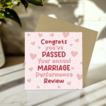 Funny Wedding Anniversary Card Annual Marriage Performance Card