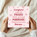 Funny Wedding Anniversary Card Annual Marriage Performance Card