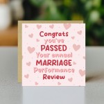 Funny Wedding Anniversary Card Annual Marriage Performance Card