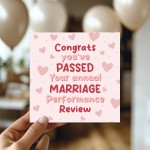 Funny Wedding Anniversary Card Annual Marriage Performance Card