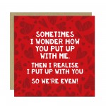 Funny Anniversary Card Wedding Anniversary Card Put Up With