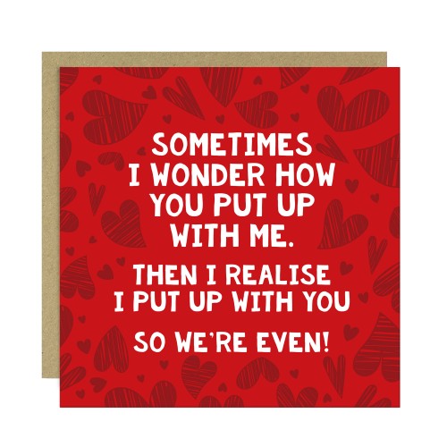 Funny Anniversary Card Wedding Anniversary Card Put Up With