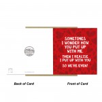 Funny Anniversary Card Wedding Anniversary Card Put Up With