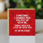 Funny Anniversary Card Wedding Anniversary Card Put Up With