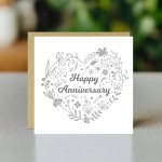 Happy Anniversary Card With Envelope 1st 10th 20th 30th 40th