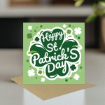 Happy St Patrickï¿½s Day Card Irish Day Card With Shamrock