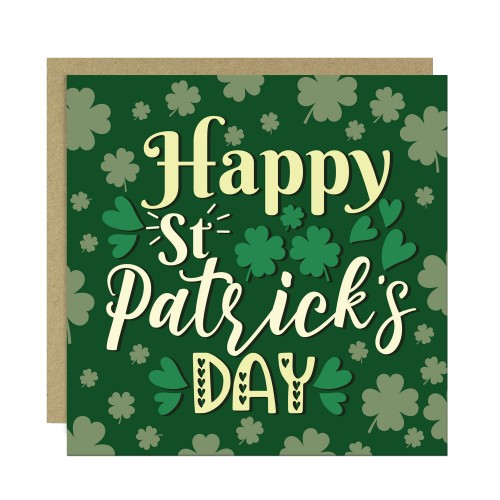 St Patricks Day Card Irish Day Cards with Shamrocks 