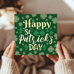 St Patricks Day Card Irish Day Cards with Shamrocks 