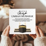 Umrah Mubarak Kaaba Card, Islamic Greetings Card - 145mm x 145mm