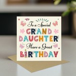 Granddaughter Birthday Card For Granddaughter Age 1 3 5 6 7 8 