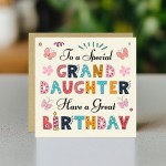 Granddaughter Birthday Card For Granddaughter Age 1 3 5 6 7 8 