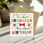 Grandson Birthday Card Happy Birthday Card For Grandson Age 3 5 