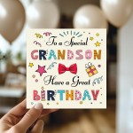 Grandson Birthday Card Happy Birthday Card For Grandson Age 3 5 