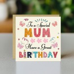Mum Birthday Card Birthday Card For Mum Card From Son Daughter