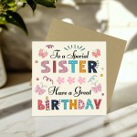 Sister Birthday Card Happy Birthday Card For Sister Card For Her