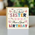 Sister Birthday Card Happy Birthday Card For Sister Card For Her