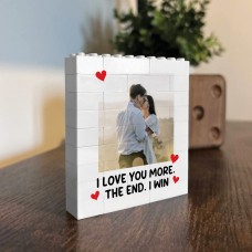 Personalised Couple Photo Block I Love You More The End