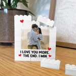 Personalised Couple Photo Block I Love You More The End