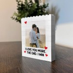 Personalised Couple Photo Block I Love You More The End