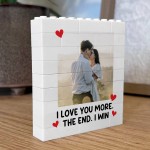 Personalised Couple Photo Block I Love You More The End