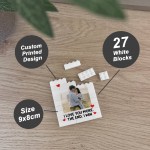 Personalised Couple Photo Block I Love You More The End