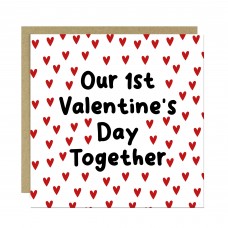 Boyfriend 1st Valentines Card 14x14 Card With Kraft Envelope