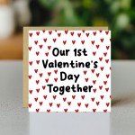 Boyfriend 1st Valentines Card 14x14 Card With Kraft Envelope