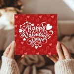 Happy Valentines Day Card For Boyfriend Girlfriend 14x14 Card