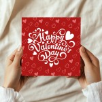 Happy Valentines Day Card For Boyfriend Girlfriend 14x14 Card