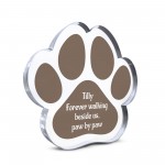 Personalised Pet Loss Gift, Paw Print Gift, Walking Beside Us, M