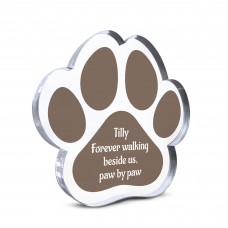 Personalised Pet Loss Gift, Paw Print Gift, Walking Beside Us, M