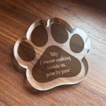 Personalised Pet Loss Gift, Paw Print Gift, Walking Beside Us, M