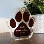 Pet Memorial Plaque With Beautiful Message Personalised Paw