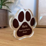 Pet Memorial Plaque With Beautiful Message Personalised Paw