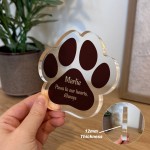 Pet Memorial Plaque With Beautiful Message Personalised Paw