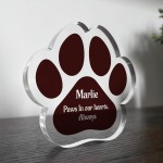 Pet Memorial Plaque With Beautiful Message Personalised Paw