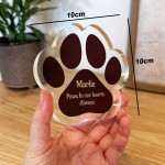 Pet Memorial Plaque With Beautiful Message Personalised Paw