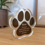 Personalised Dog Memorial Gifts Paw Print Gift Never Leave
