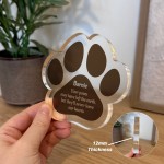 Personalised Dog Memorial Gifts Paw Print Gift Never Leave
