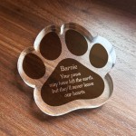 Personalised Dog Memorial Gifts Paw Print Gift Never Leave