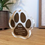 Personalised Dog Memorial Gifts Paw Print Gift Never Leave