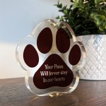 Remembrance Gift For Dog Memorial Gift Paw Print Plaque